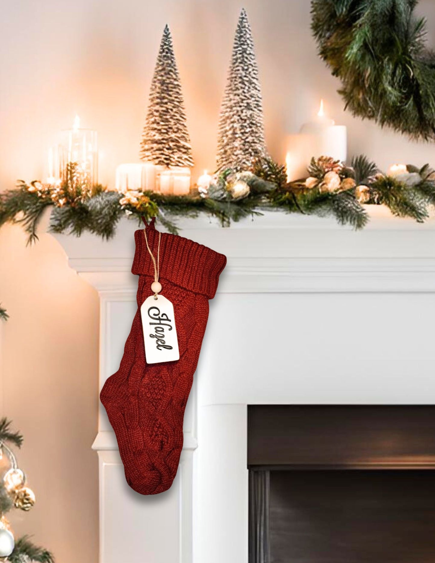 Custom White Distressed Stocking Tag