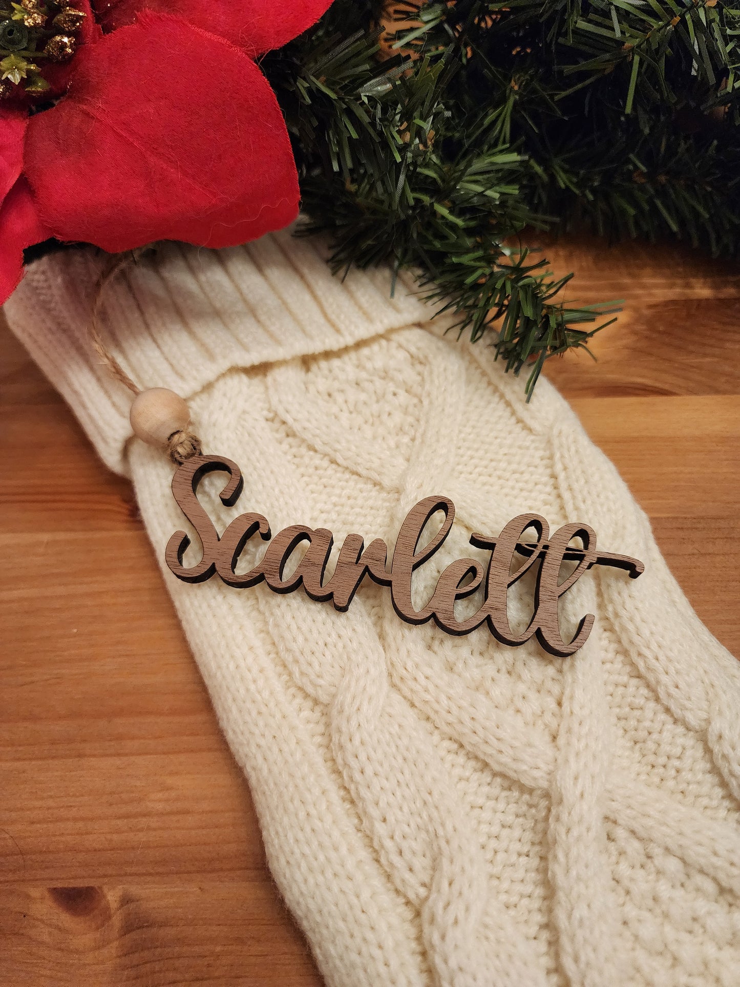 Custom Laser Cut Name Stocking / Tree Hangers