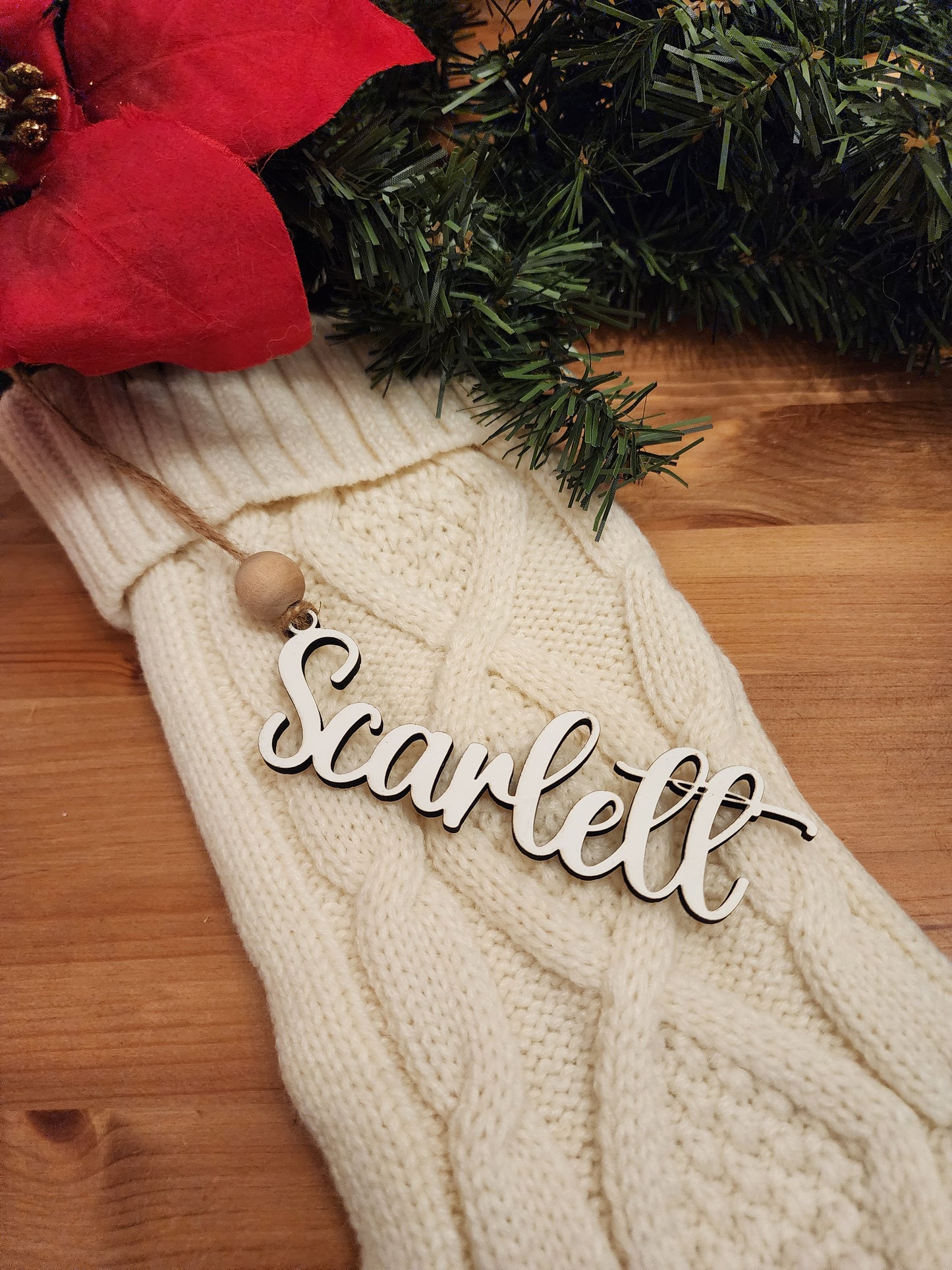 Custom Laser Cut Name Stocking / Tree Hangers