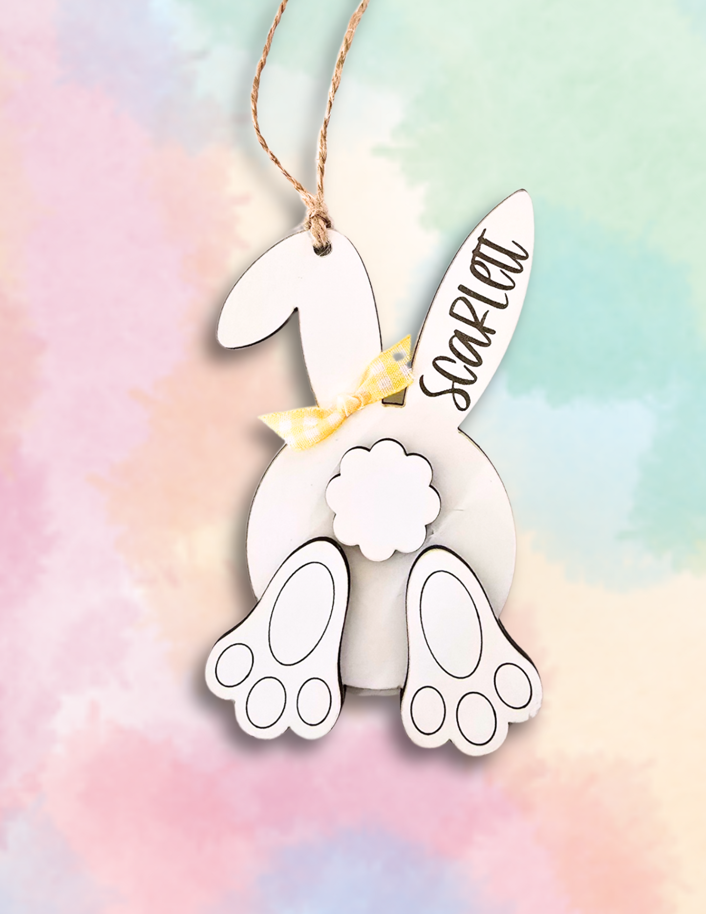 Bunny Butt Easter Tag Personalized with Engraved Name
