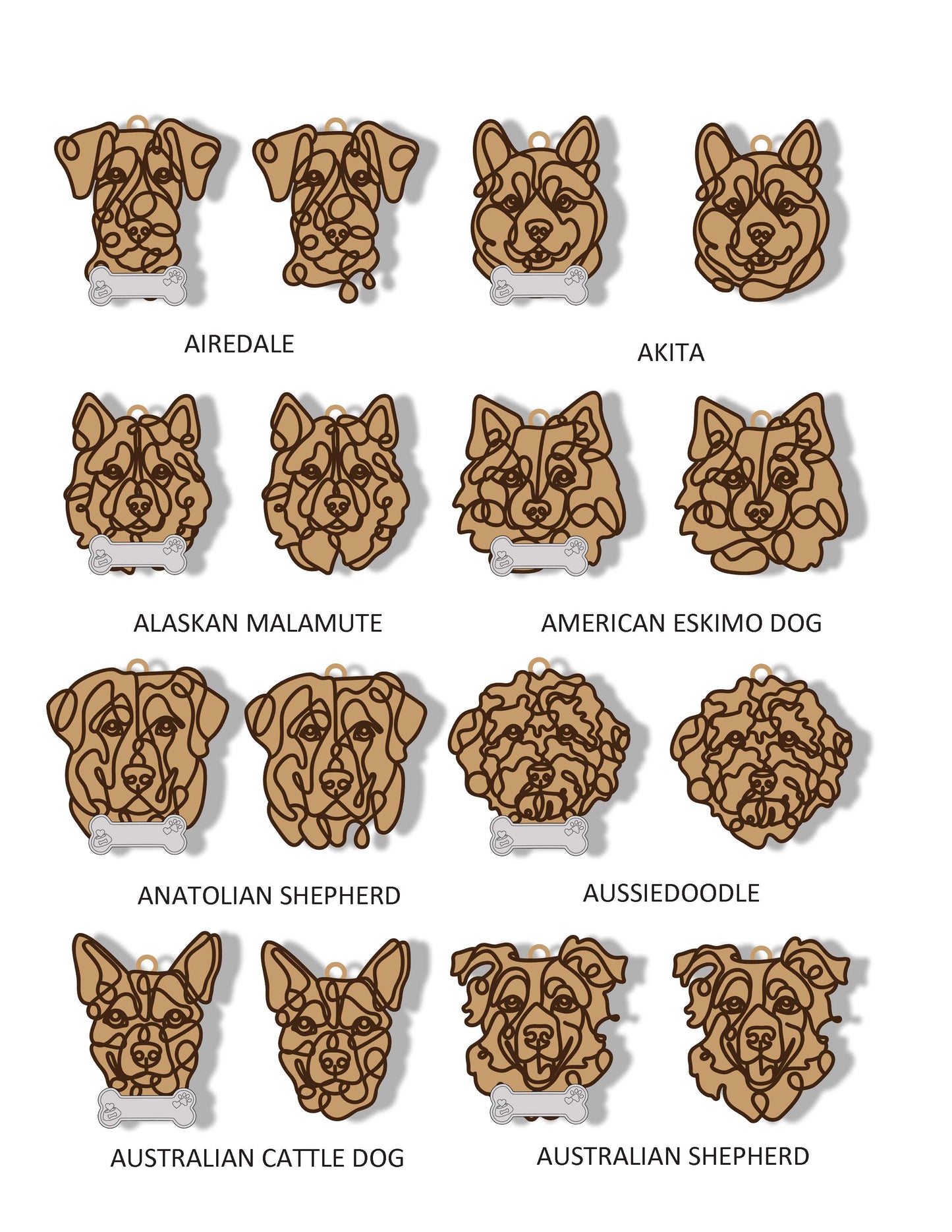 Doodle Dog Ornaments - Customizable