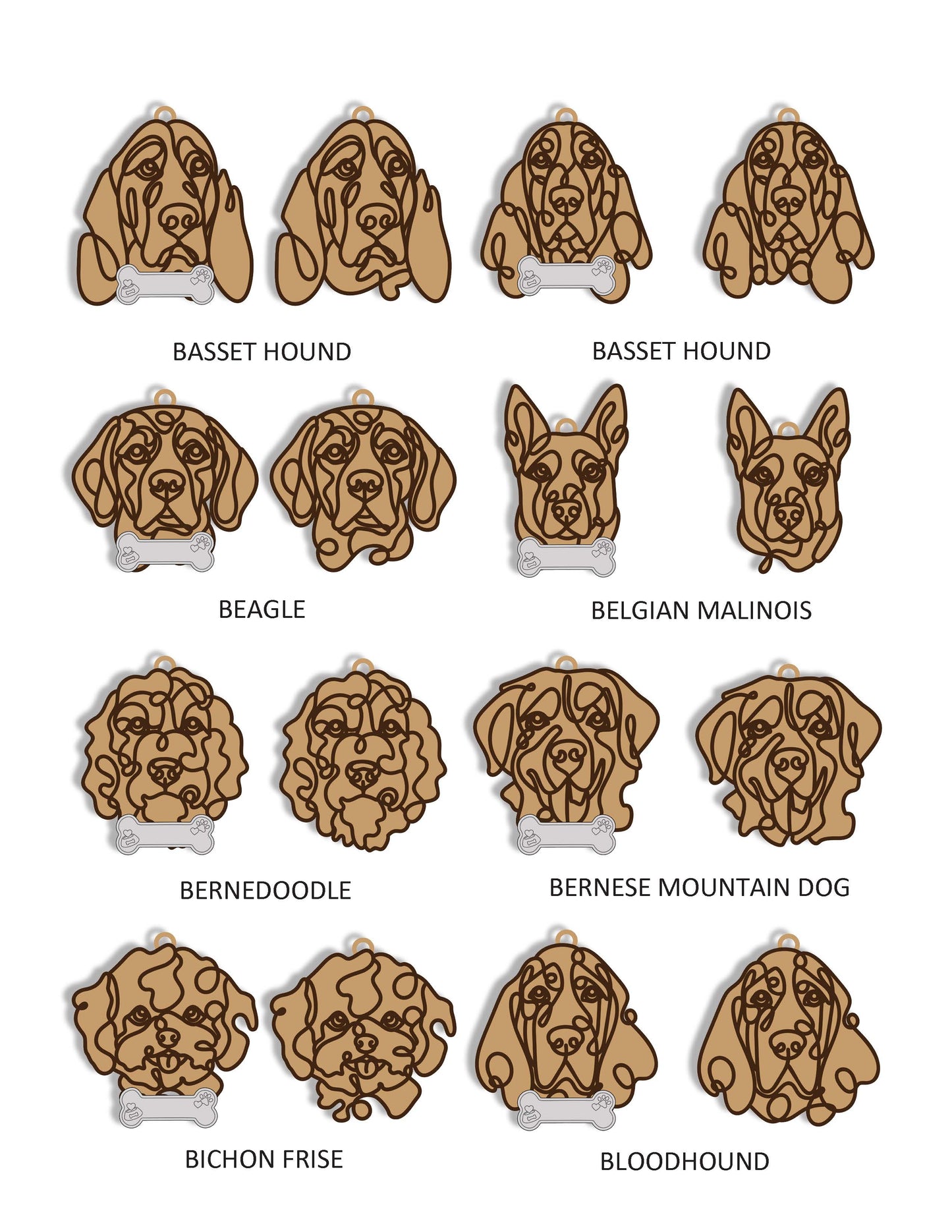 Doodle Dog Ornaments - Customizable