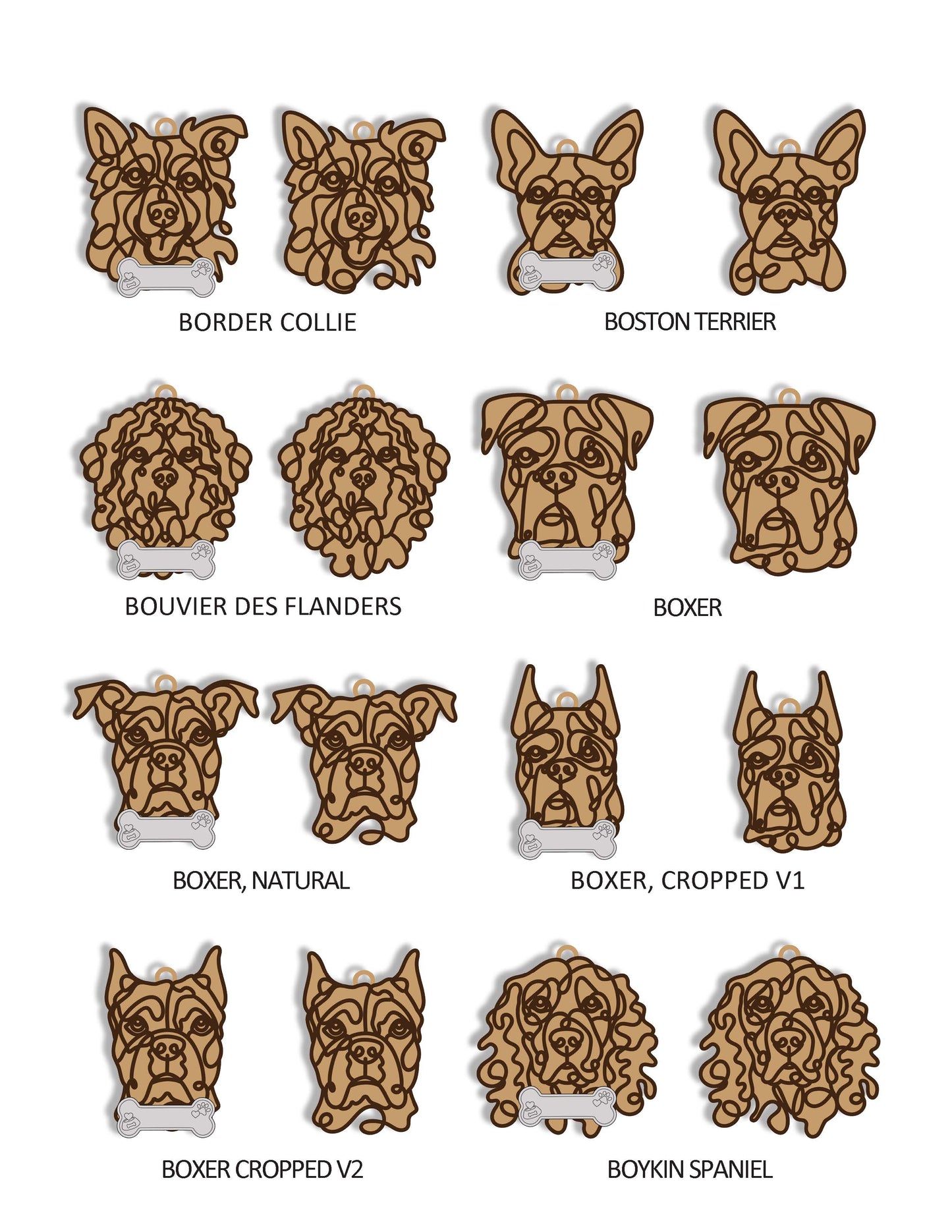 Doodle Dog Ornaments - Customizable