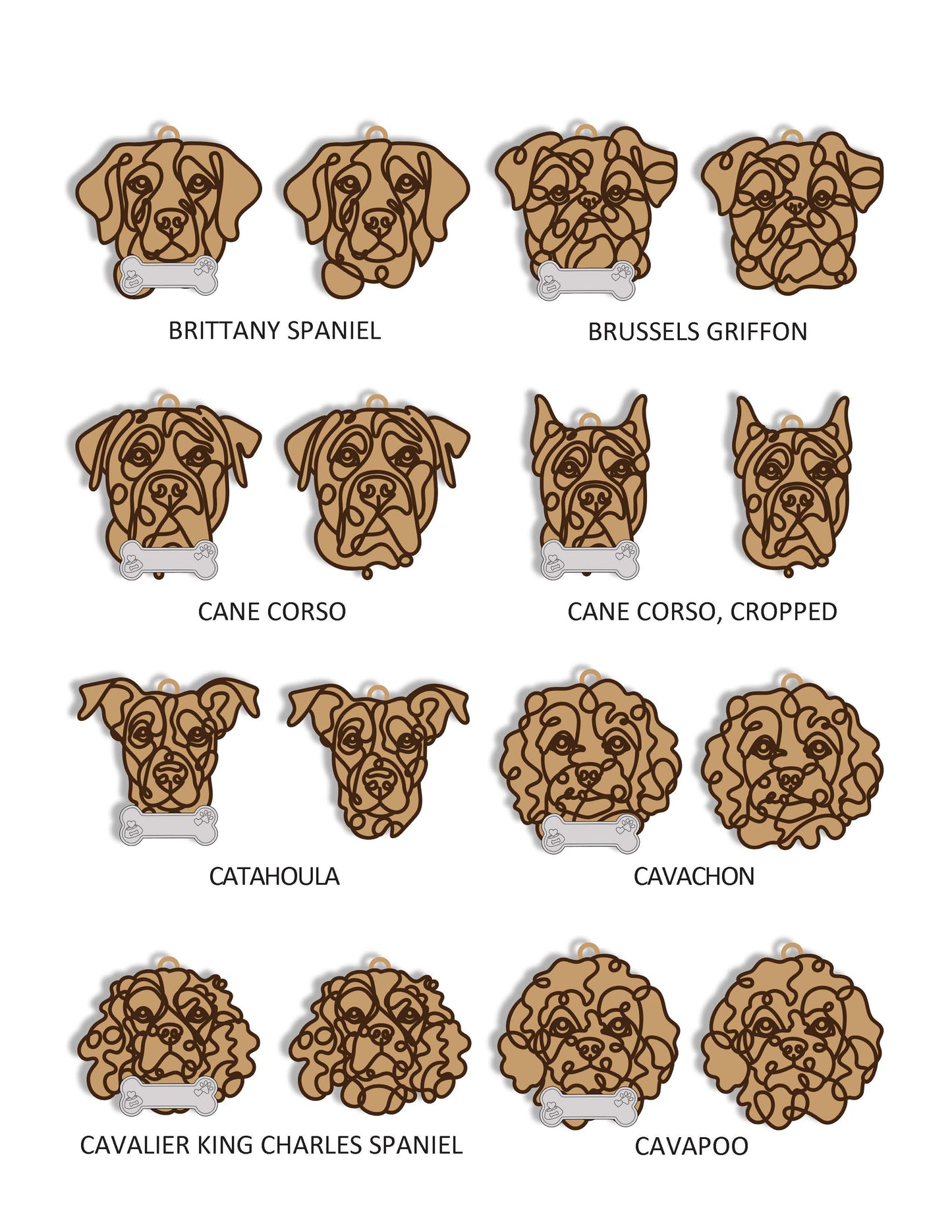 Doodle Dog Ornaments - Customizable