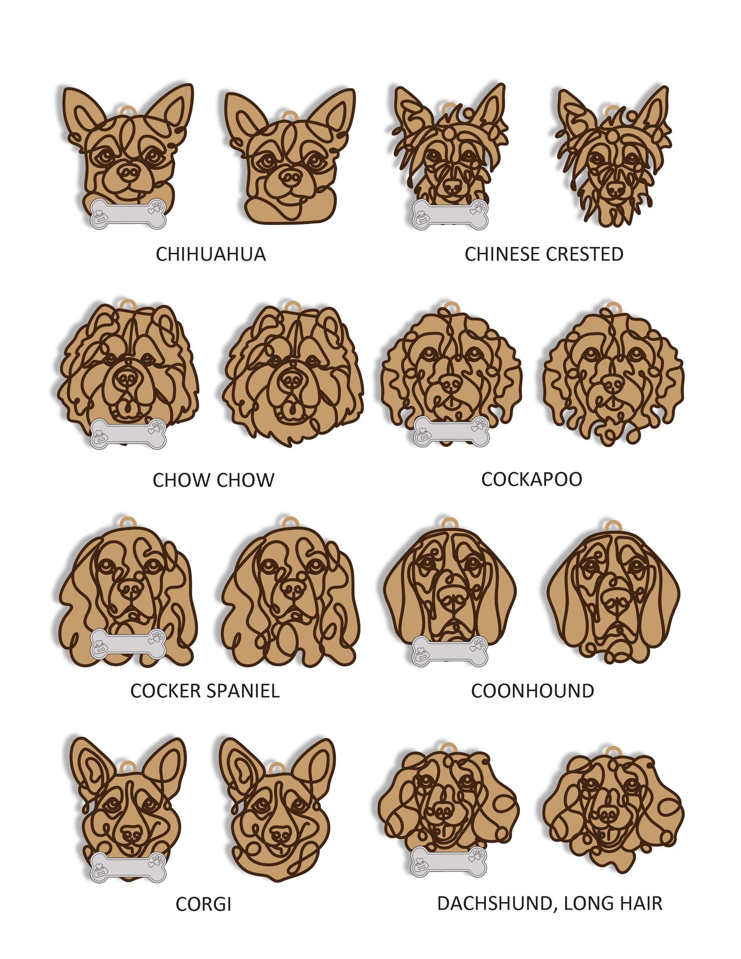 Doodle Dog Ornaments - Customizable