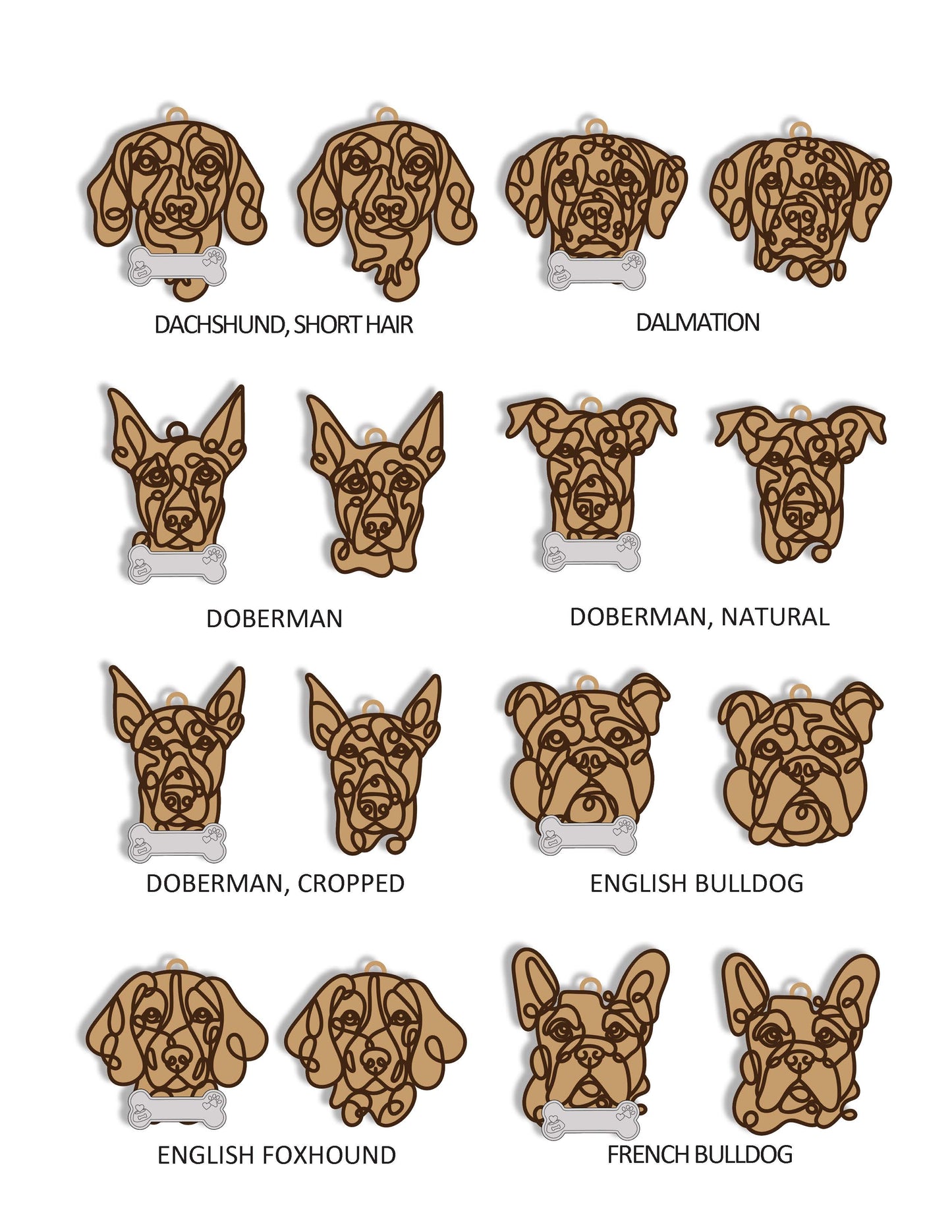 Doodle Dog Ornaments - Customizable