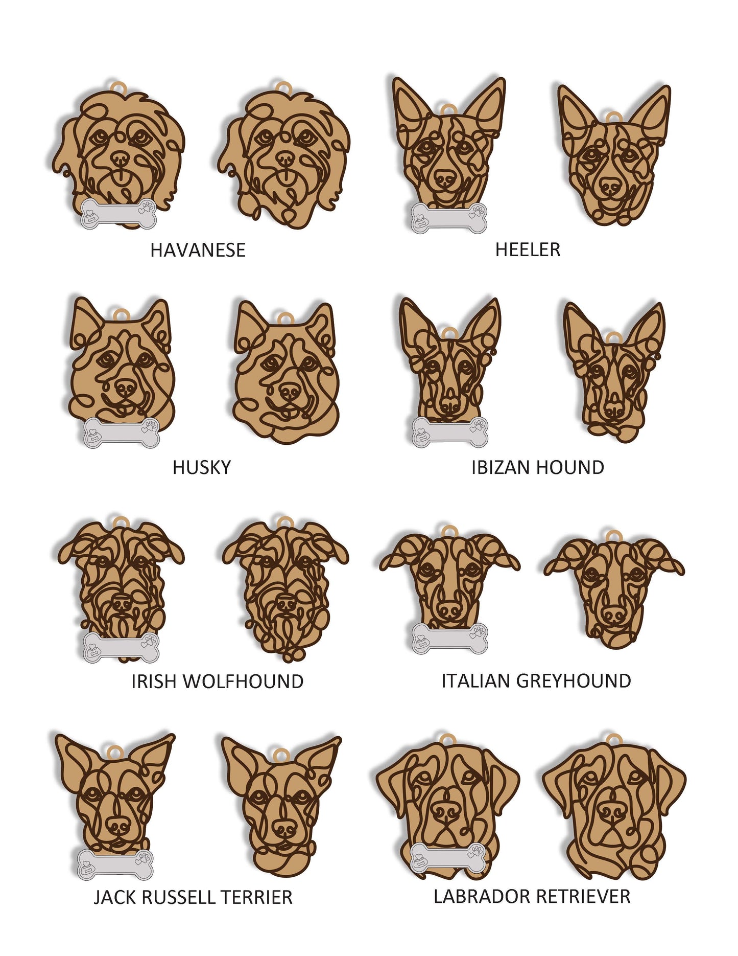 Doodle Dog Ornaments - Customizable