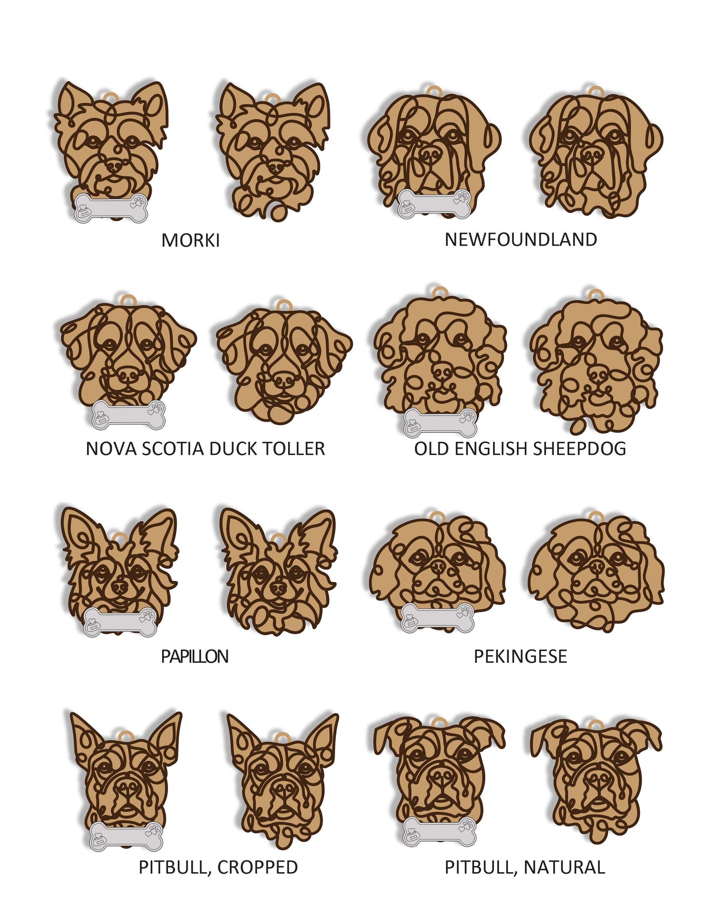 Doodle Dog Ornaments - Customizable