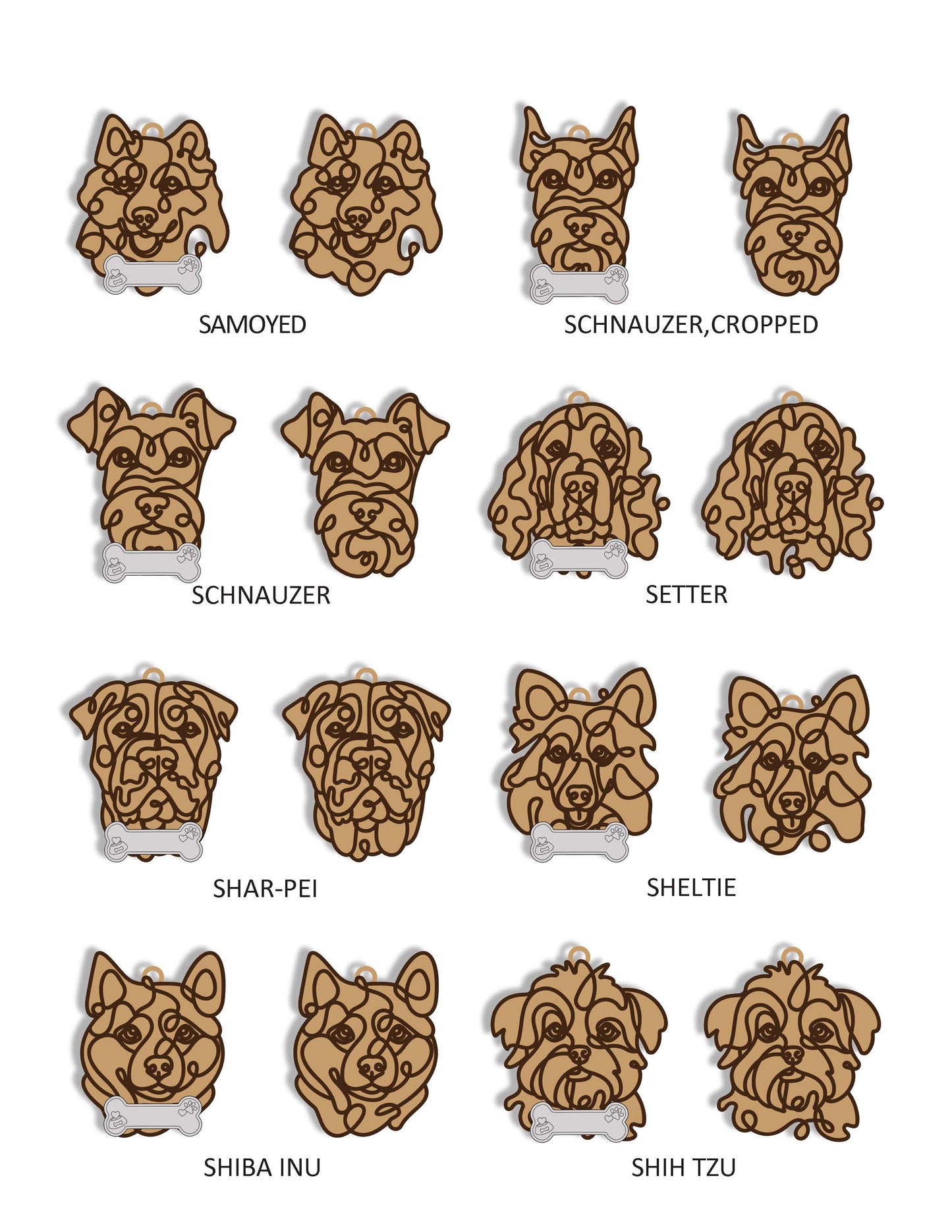 Doodle Dog Ornaments - Customizable