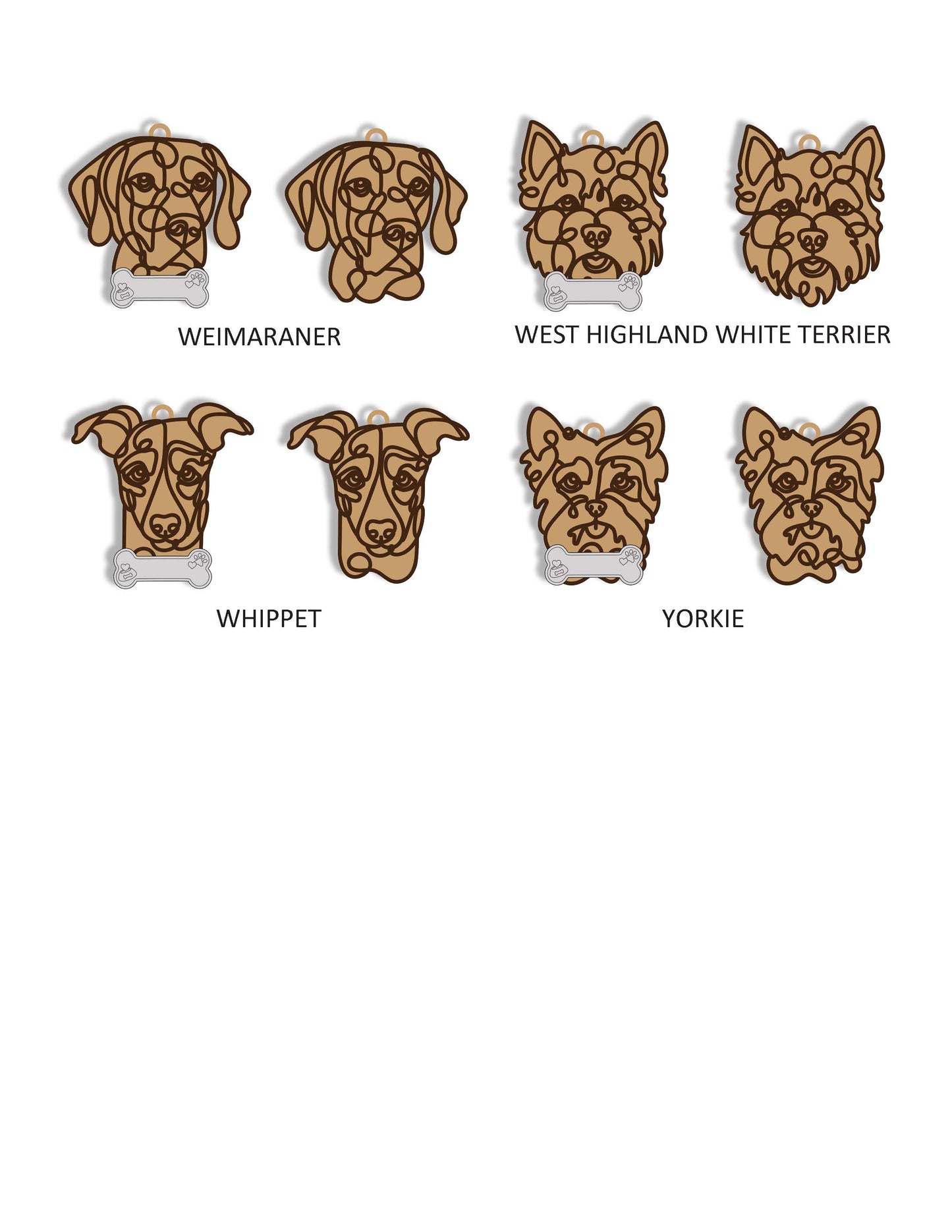 Doodle Dog Ornaments - Customizable