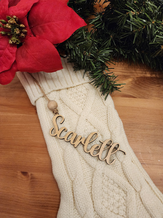 Custom Laser Cut Name Stocking / Tree Hangers