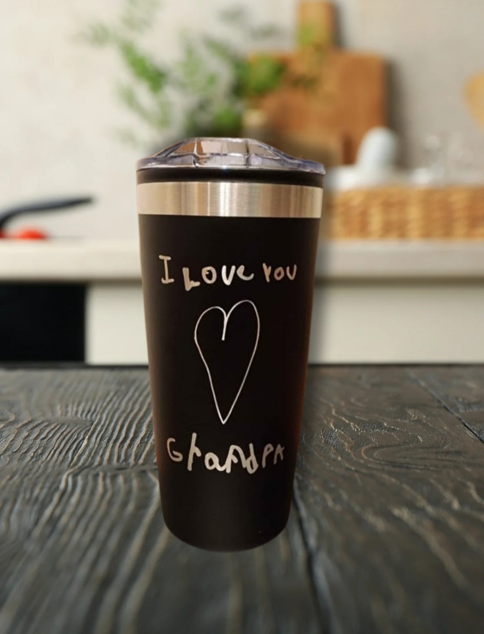 Custom Engraved Black Tumbler