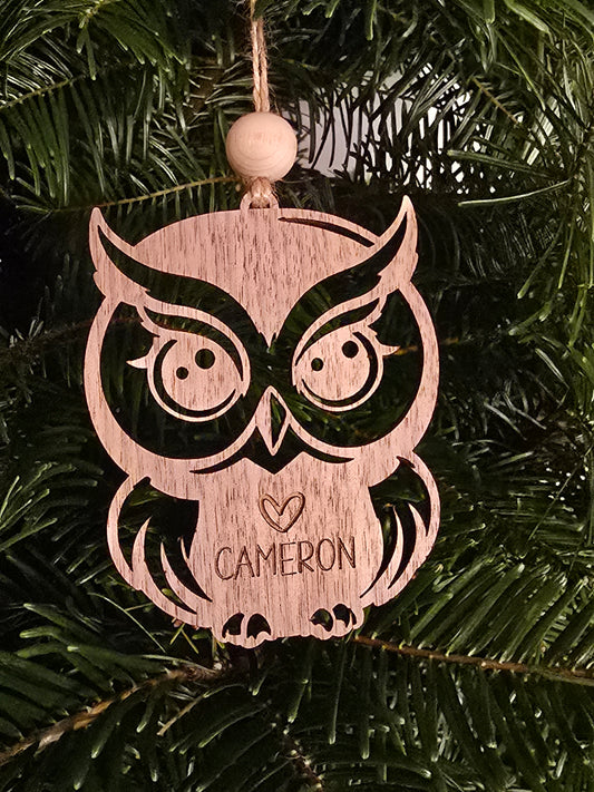 Personalized Laser Cut Owl Ornament – The Perfect Gift for Teachers