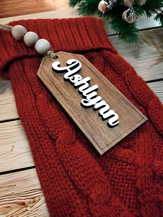 Personalized Walnut Stocking Tags