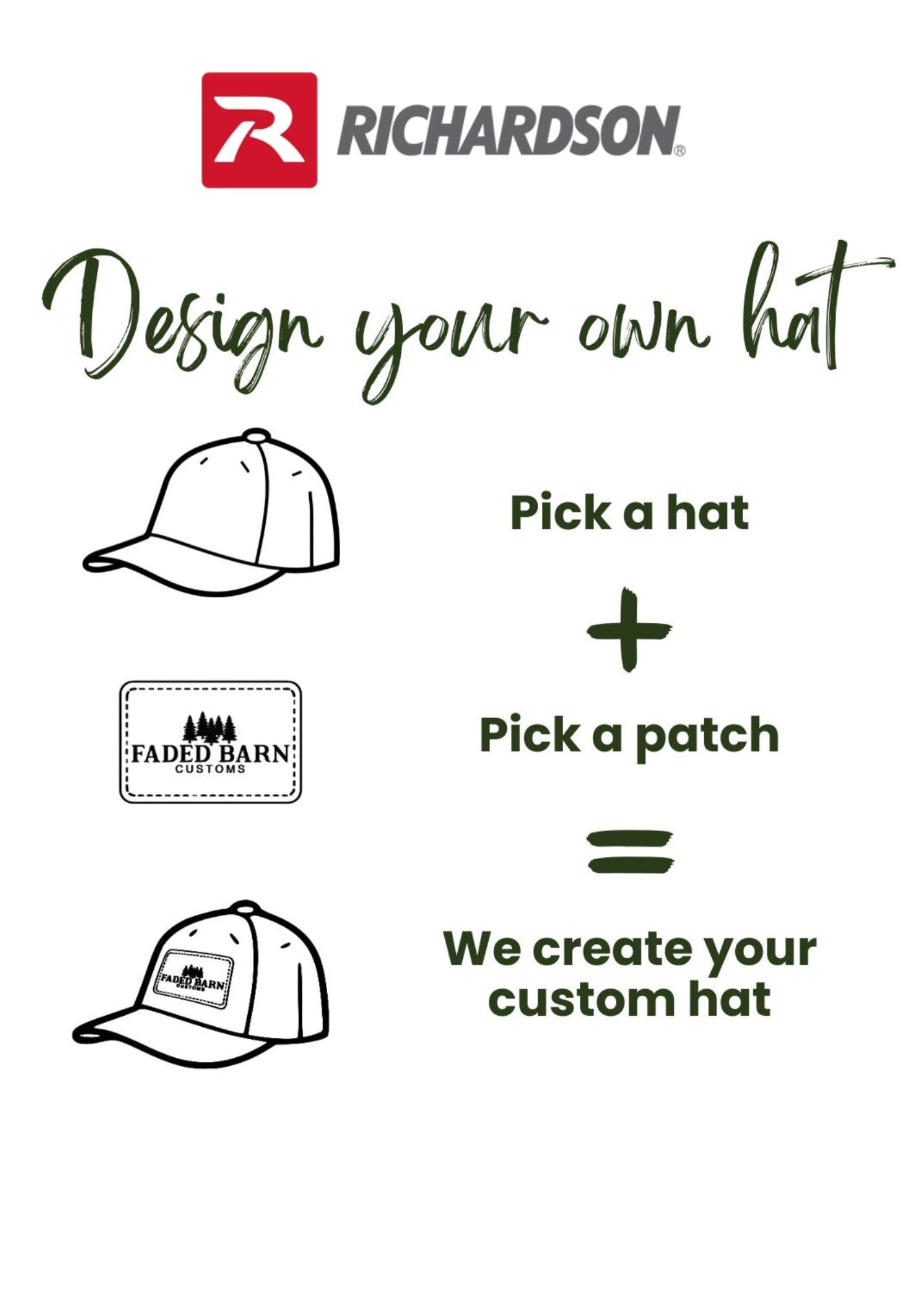 Design Your Own Custom Richardson Hat with Engraved Patch