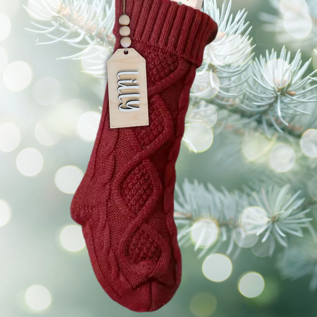 Personalized Maple Stocking Tags