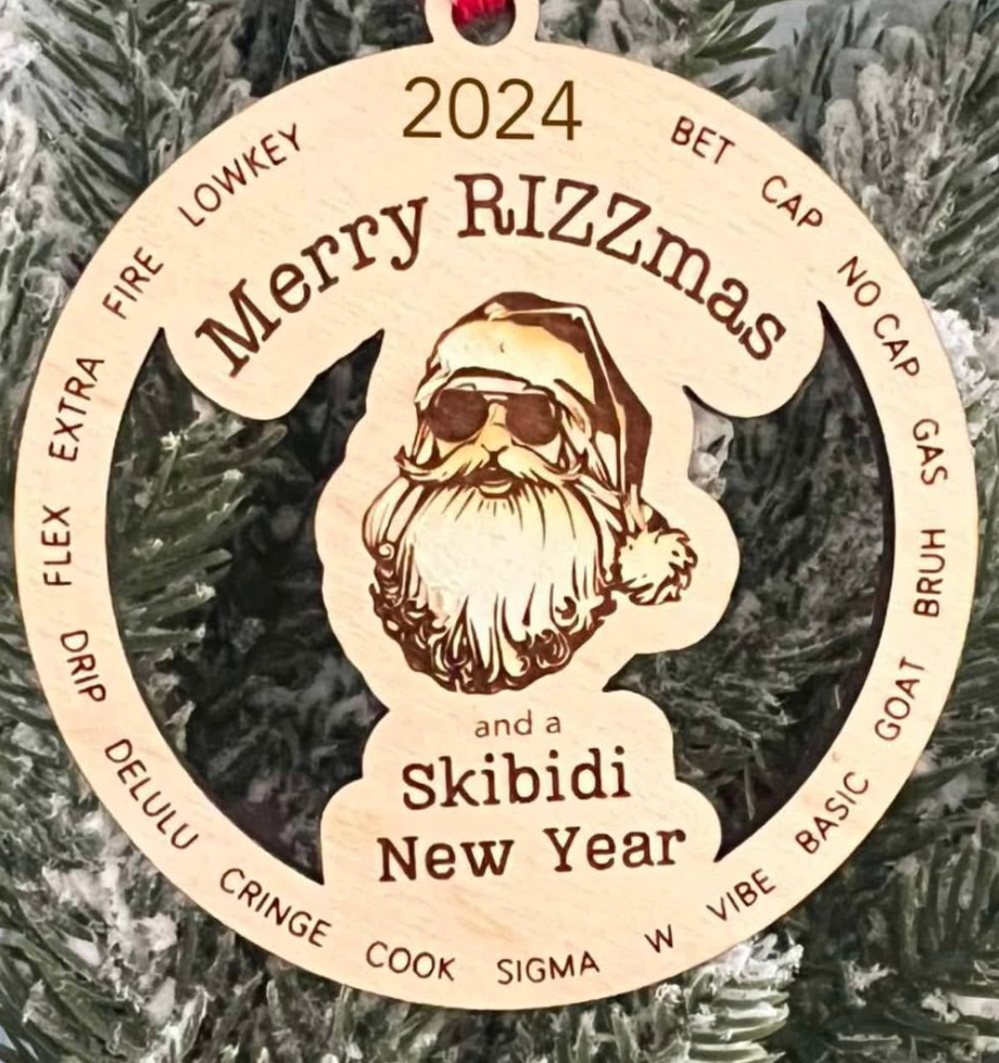 2024 Merry RIZZmas and Skibidi New Year Ornament – The Ultimate Cringe Holiday Decor (No Cap!