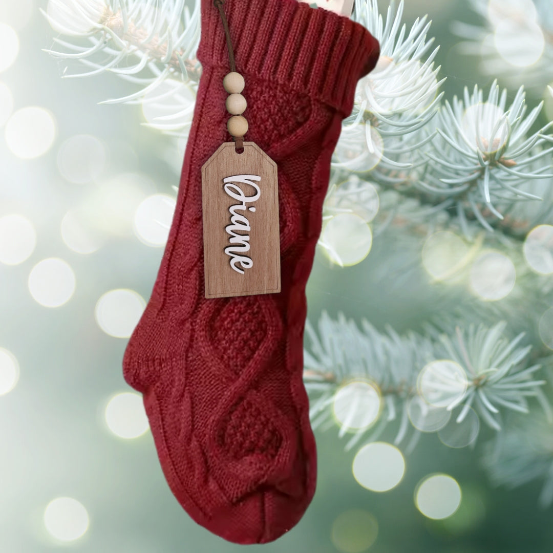 Personalized Walnut Stocking Tags